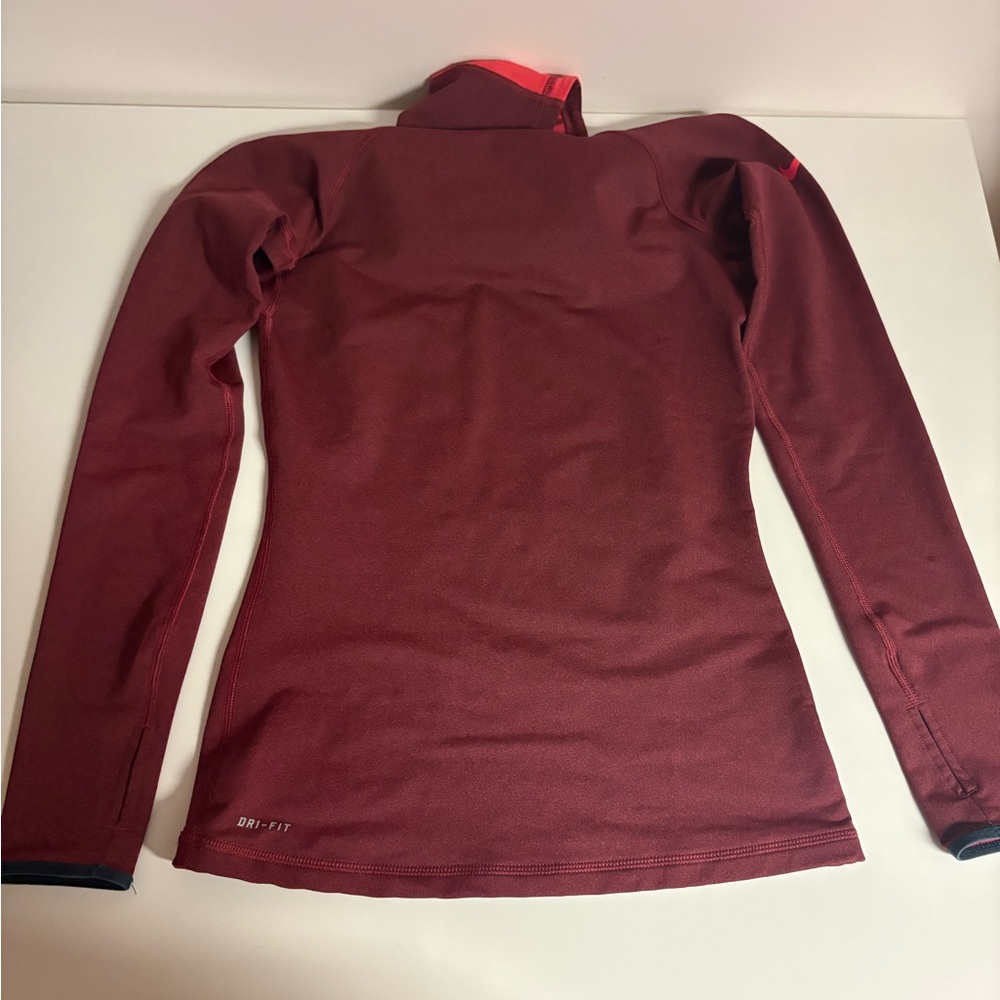 Nike Women's Burgundy Nike Dri-Fit Hoodie - Picture 4 of 6